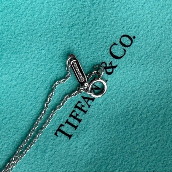 Tiffany & Co Platinum Diamond J necklace - Picture 4 of 5